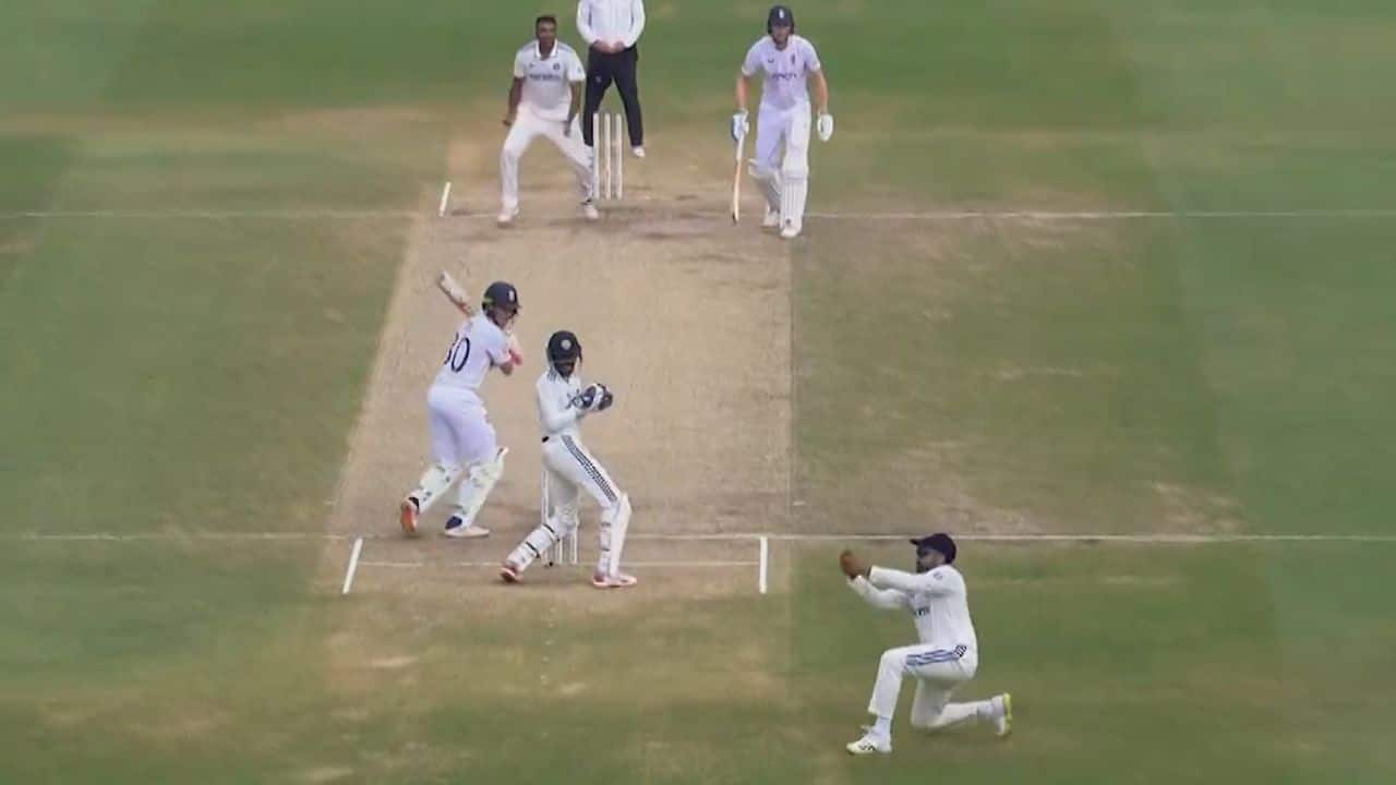 rohit sharma catch ollie pope