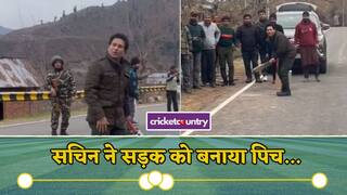 sachin tendulkar playing cricket on road of gulmarg in kashmir video went viral