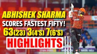 SRH vs MI: Abhishek Sharma Scores 50 in 16 Balls & Breaks Record for Fastest Fifty, Watch Highlights