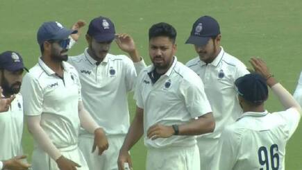 Avesh Khan take four wickets Vidarbha All out on 170 in 1st Innings against Madhya Pradesh in ranji Trophy semifinal