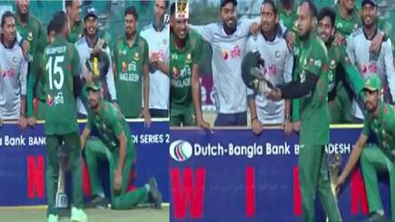 Bangladesh cricket team broken helmet celebration after odi series win against Bangladesh