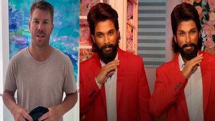 David Warner Congratulates Pushpa fame Allu Arjun on Unveils His Wax Statue In Dubai