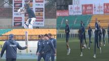 IND VS ENG: धर्मशाला स्टेडियम में इंग्लैंड के खिलाड़ियों ने जमकर बहाया पसीना