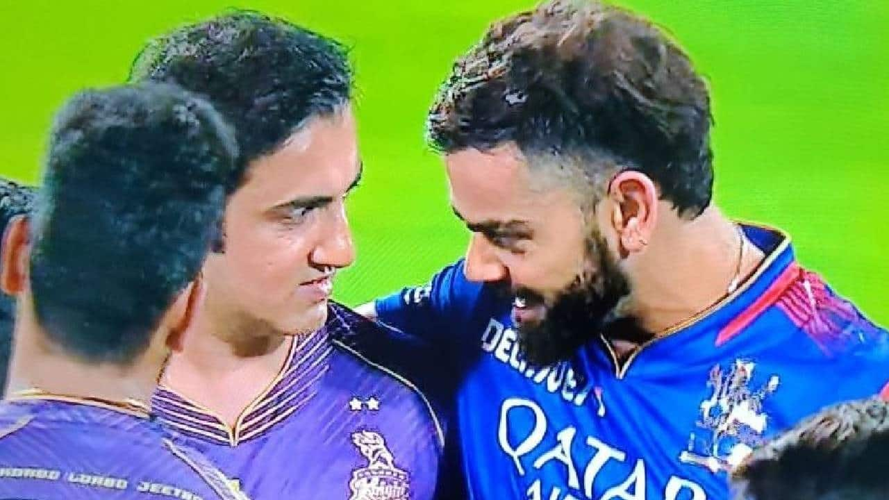 IPL 2024 Gautam Gambhir Hugs Virat Kohli During RCB Vs KKR IPL 2024