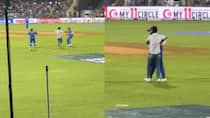 fan entered into the ground and hugged Rohit Sharma in Wankhede watch video
