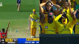 Watch MS Dhoni was clean bowled by Harshal Patel in first ball in Dharamsala