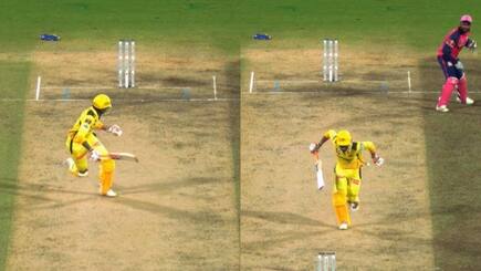 Ravindra jadeja obstructing the field dismissal in CSK VS RR ipl 2024 Match Watch Video