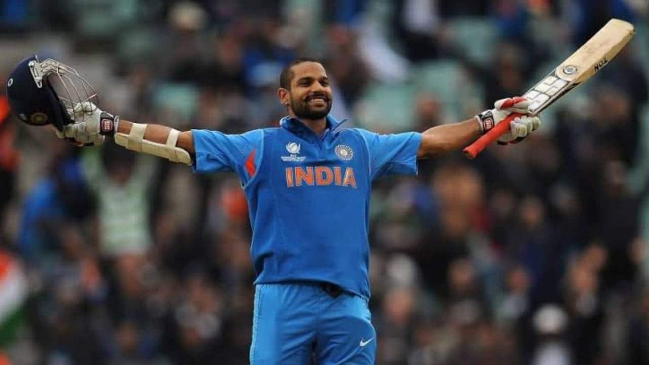Dhawan scoring an ODI century