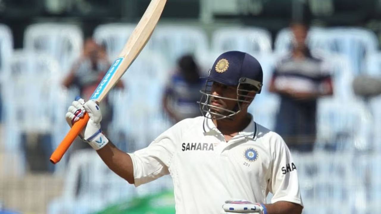 MS Dhoni scoring a Test century