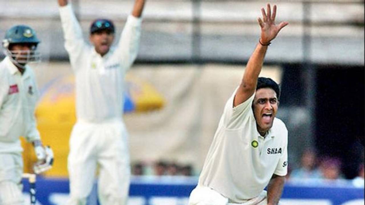 Kumble appealing for a wicket during a Test