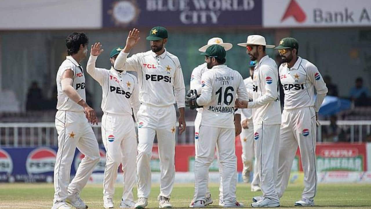 Pakistan team during the Test match against Bangladesh