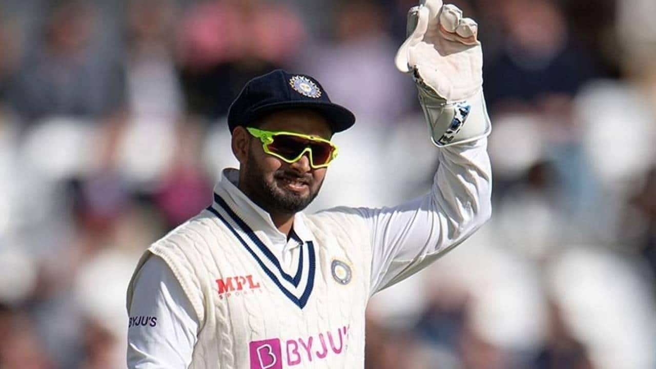 Pant playing for India in a Test match
