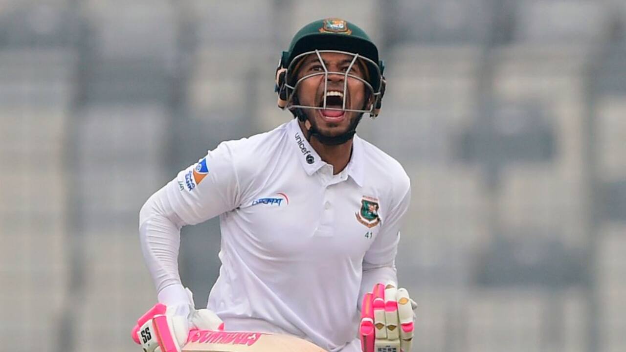 Rahim celebrating after scoring a double-ton against Zimbabwe