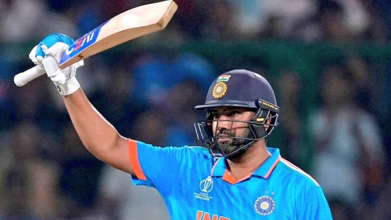Rohit playing an ODI for India