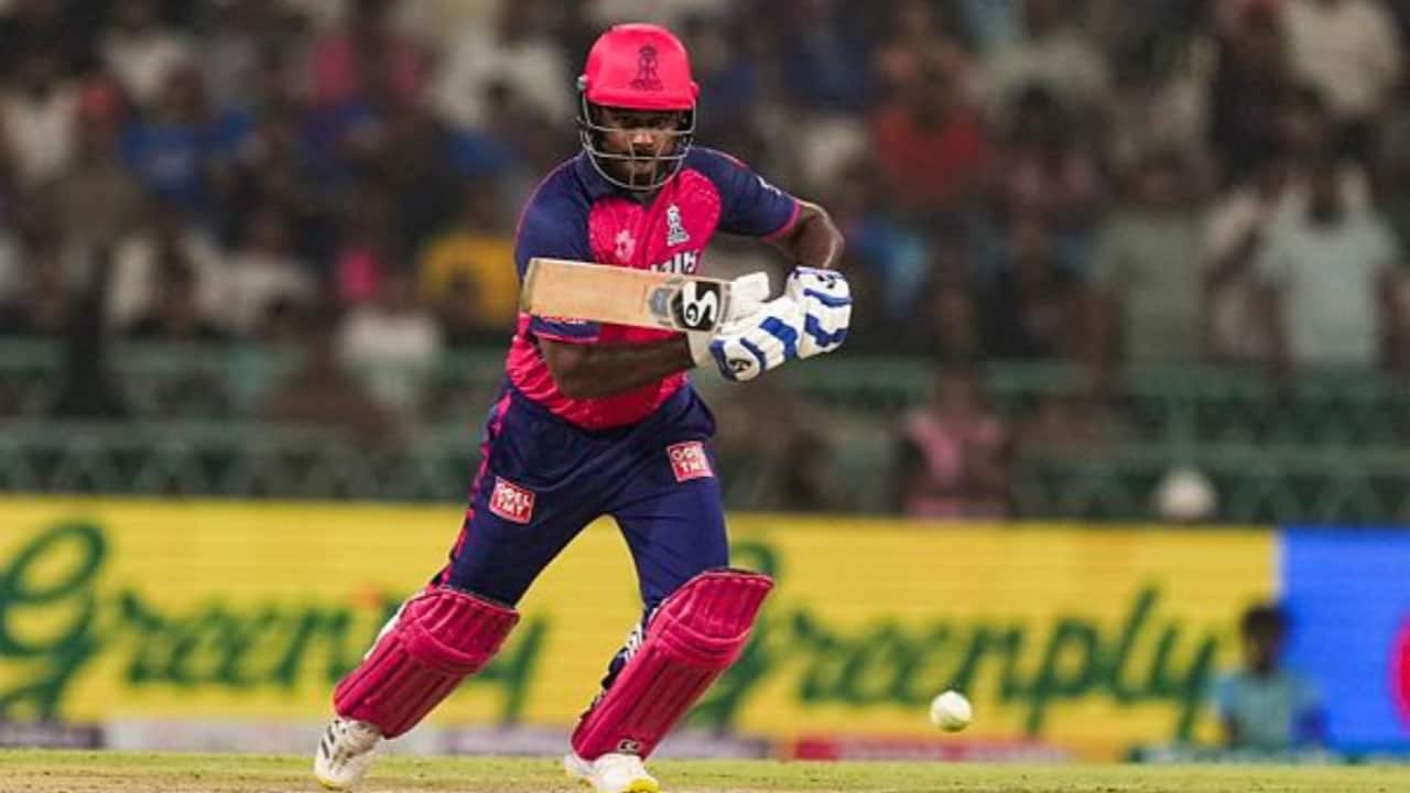 Samson playing for the Rajasthan Royals