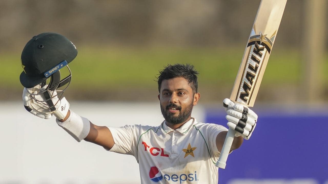 Shakeel scoring a Test ton against Bangladesh