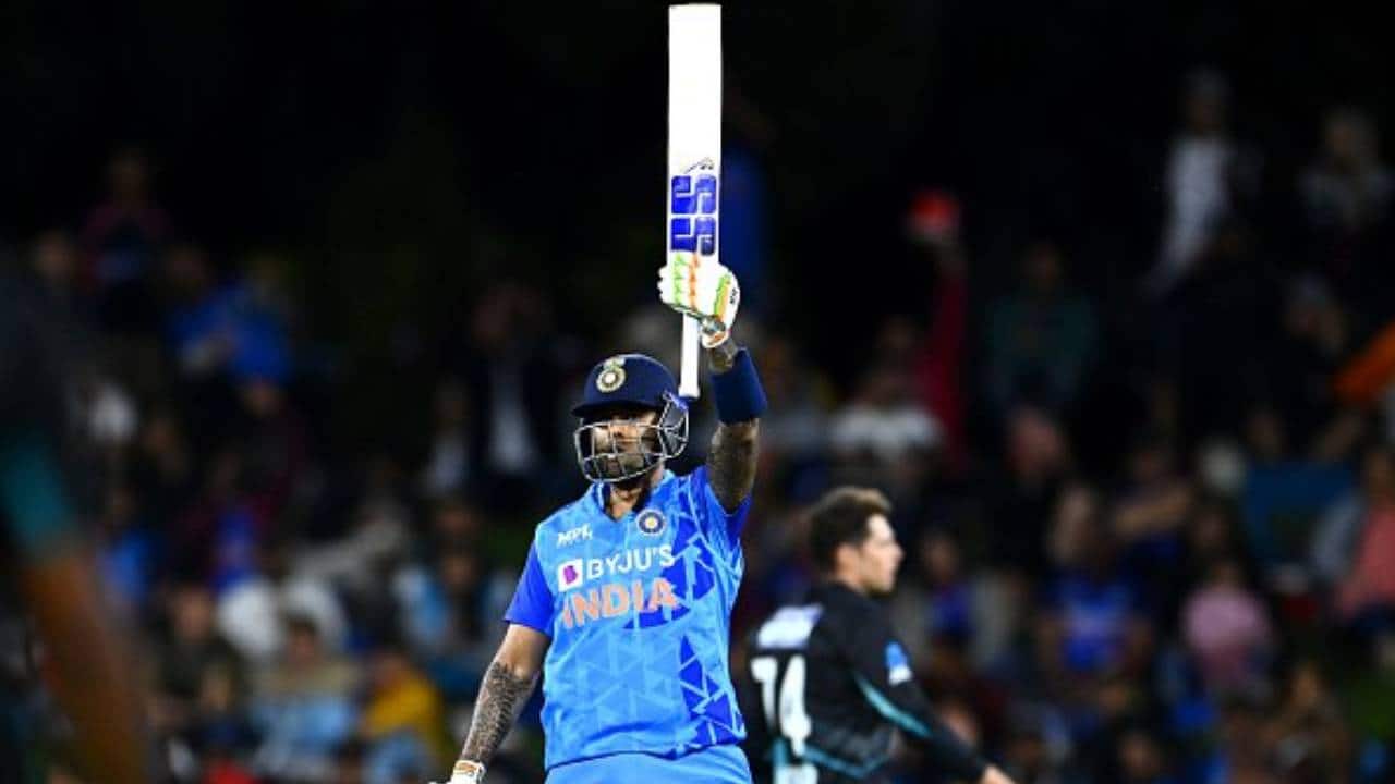 Suryakumar scoring a T20I half-century