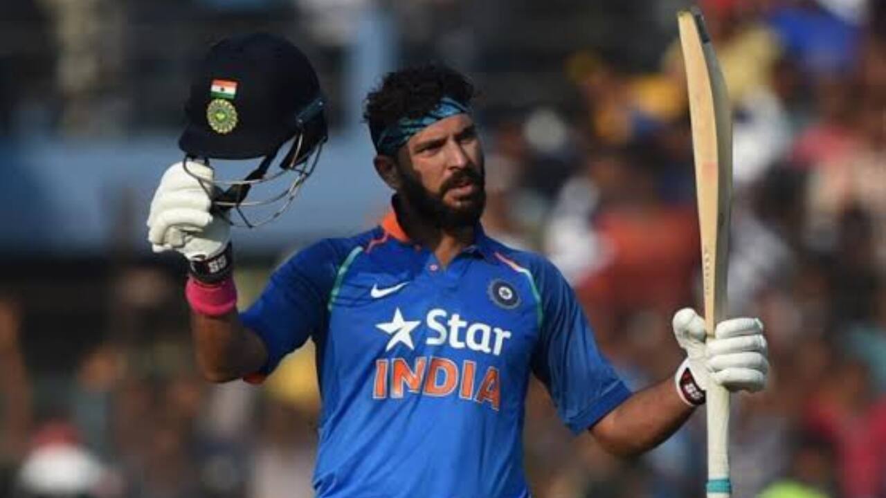 Yuvraj scoring an ODI century for India