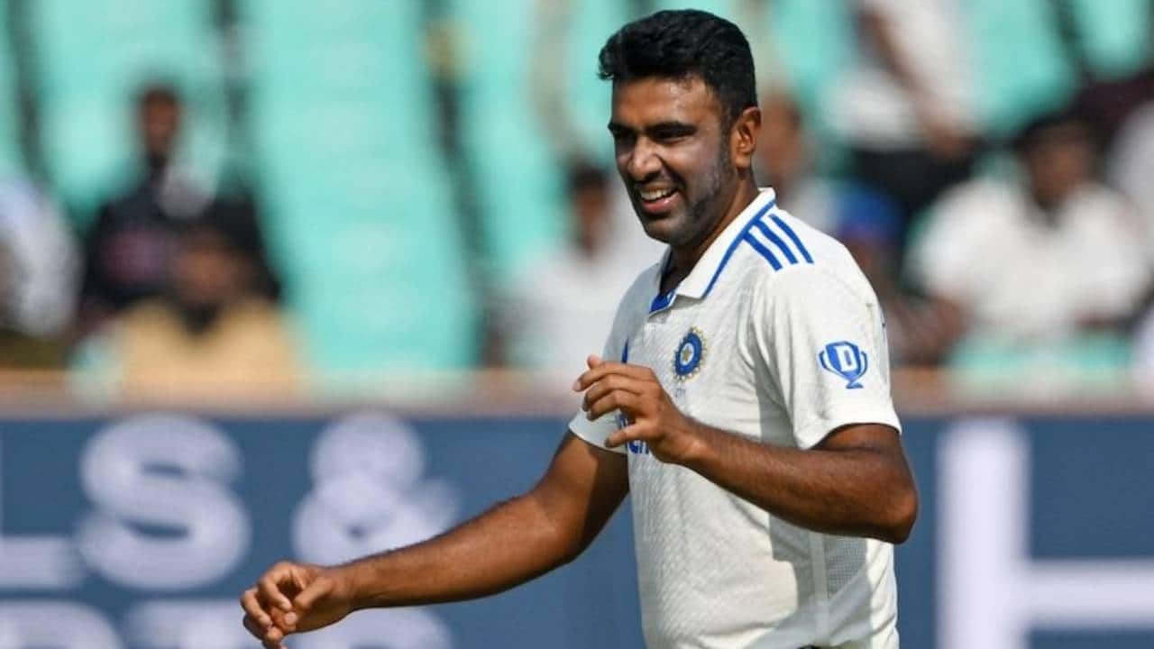 Ashwin taking a Test wicket
