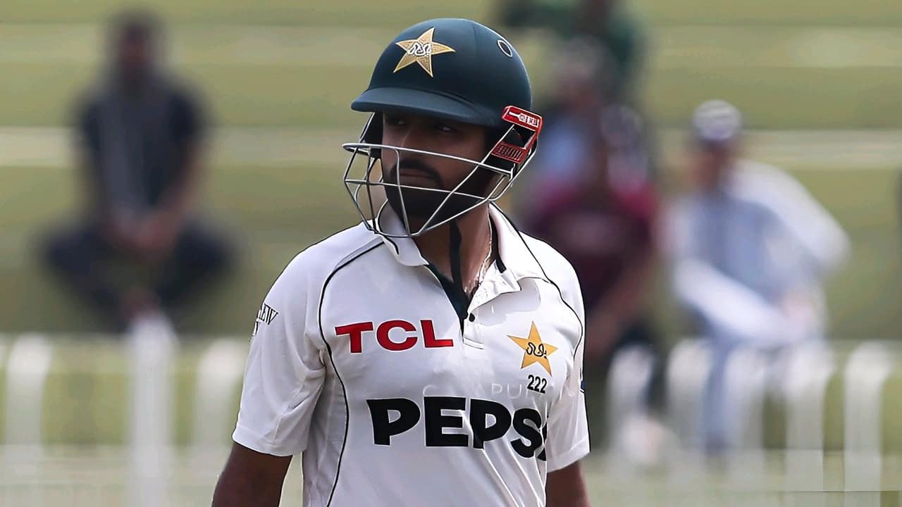 Babar batting during a Test match