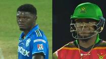 Shimron Hetmyer smashed huge six after Alzarri Joseph aggression reply watch Video