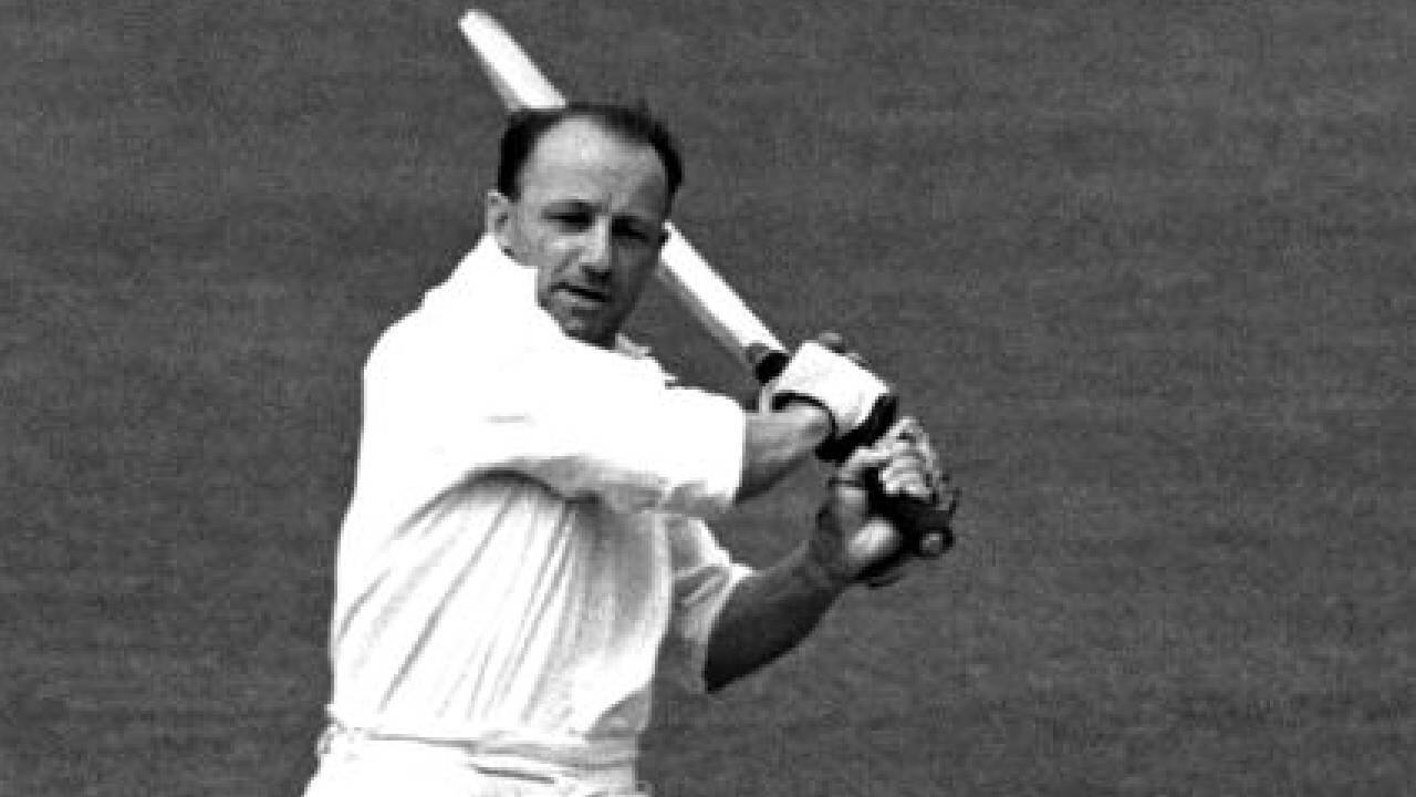 Bradman batting during a Test match