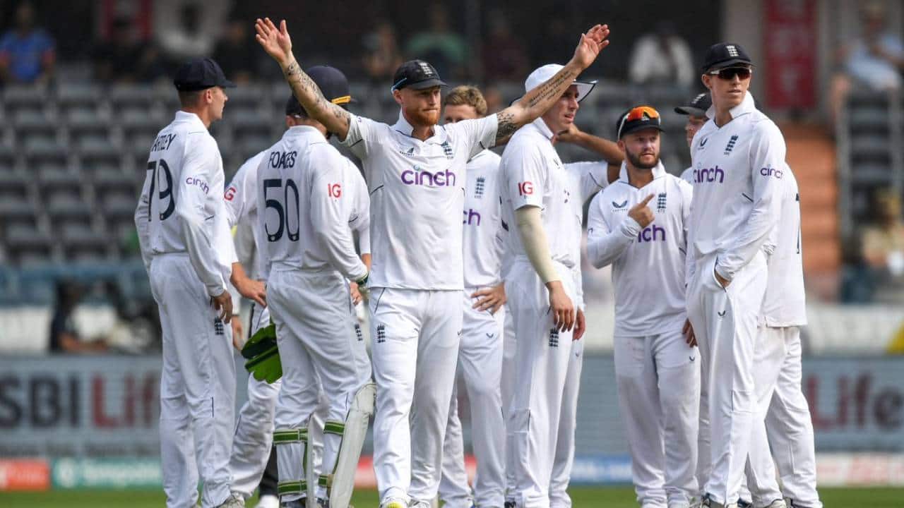 England team during a Test match