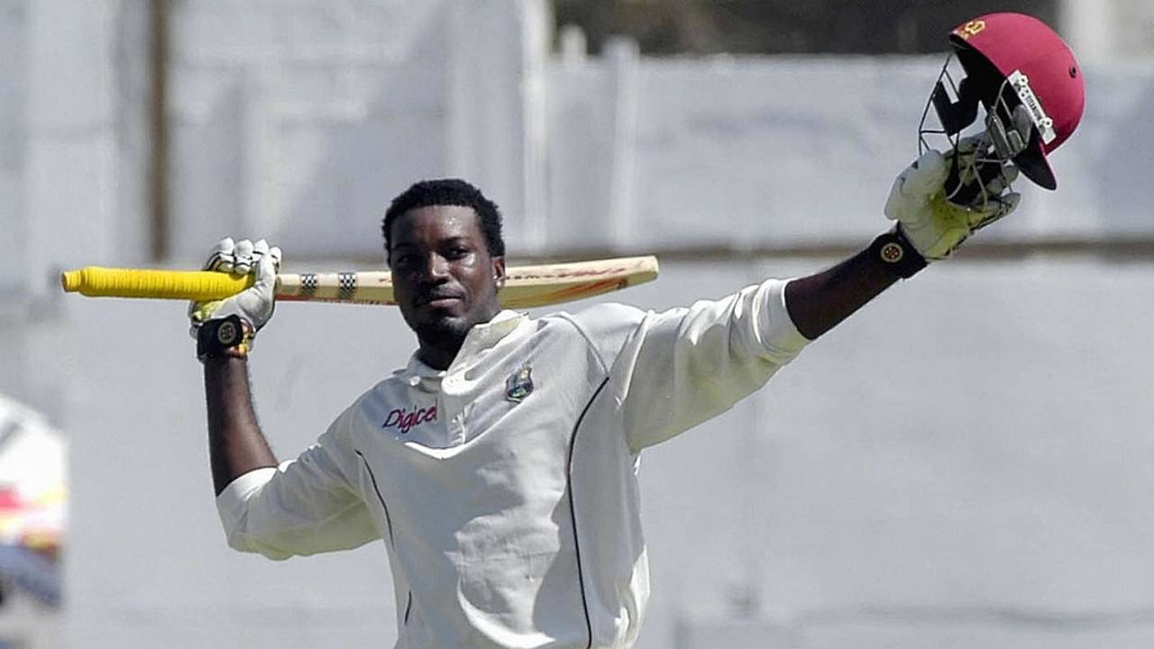 Gayle scoring a Test ton