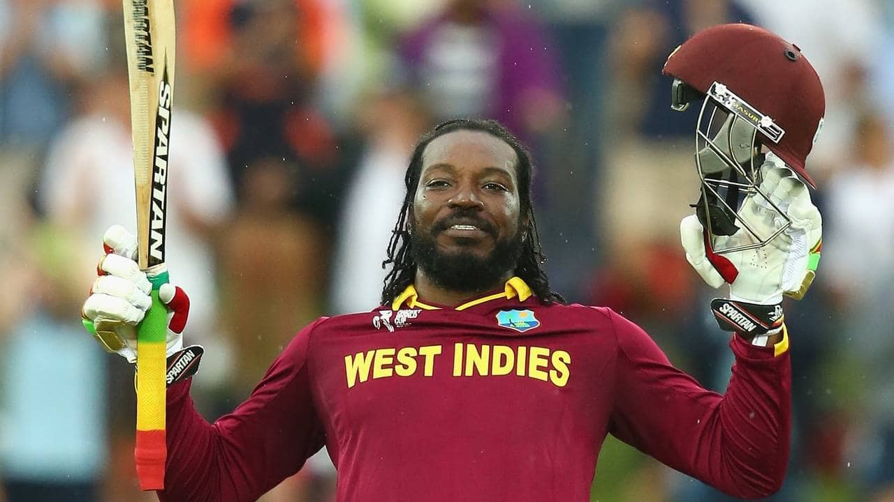 Gayle scoring a ODI century