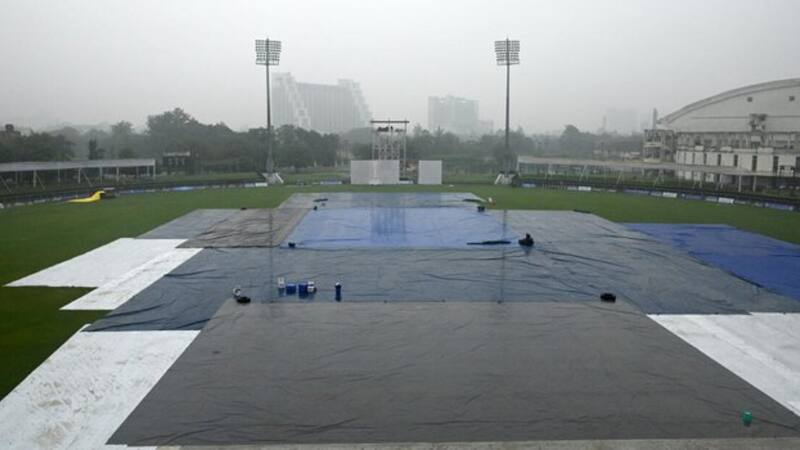 Heavy rain at Greater Noida Stadium