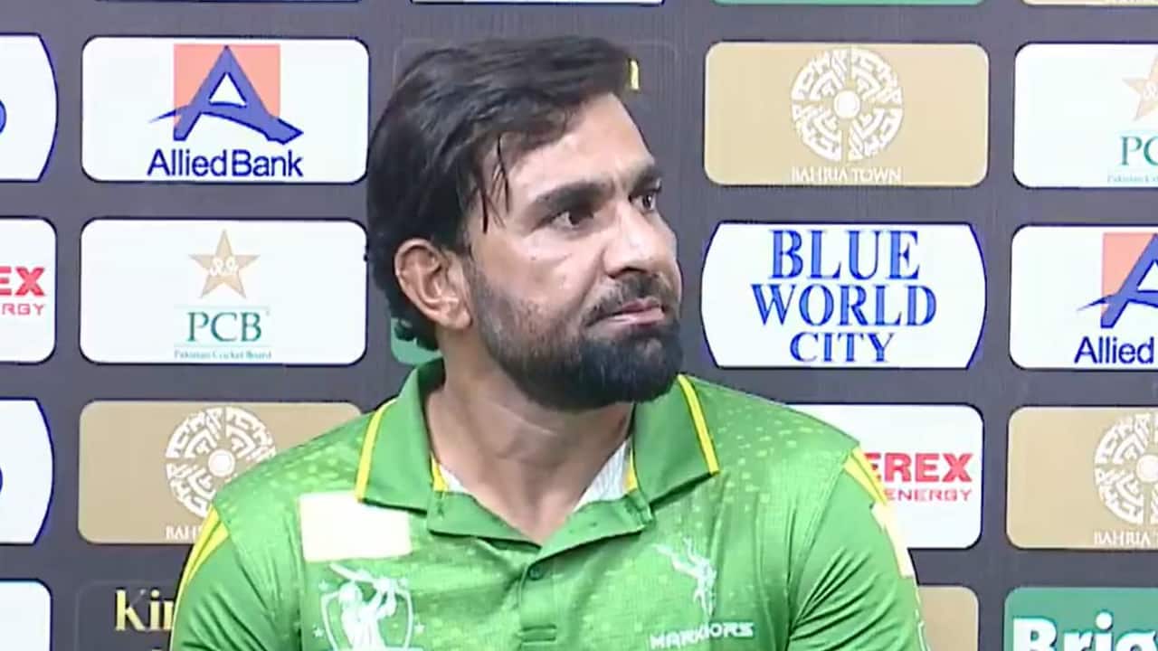 Iftikhar speaks during the post-match press conference