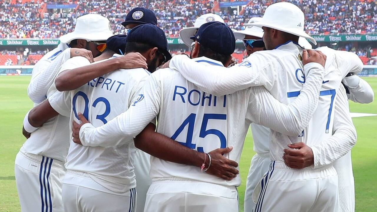 Indian Team doing a team huddle