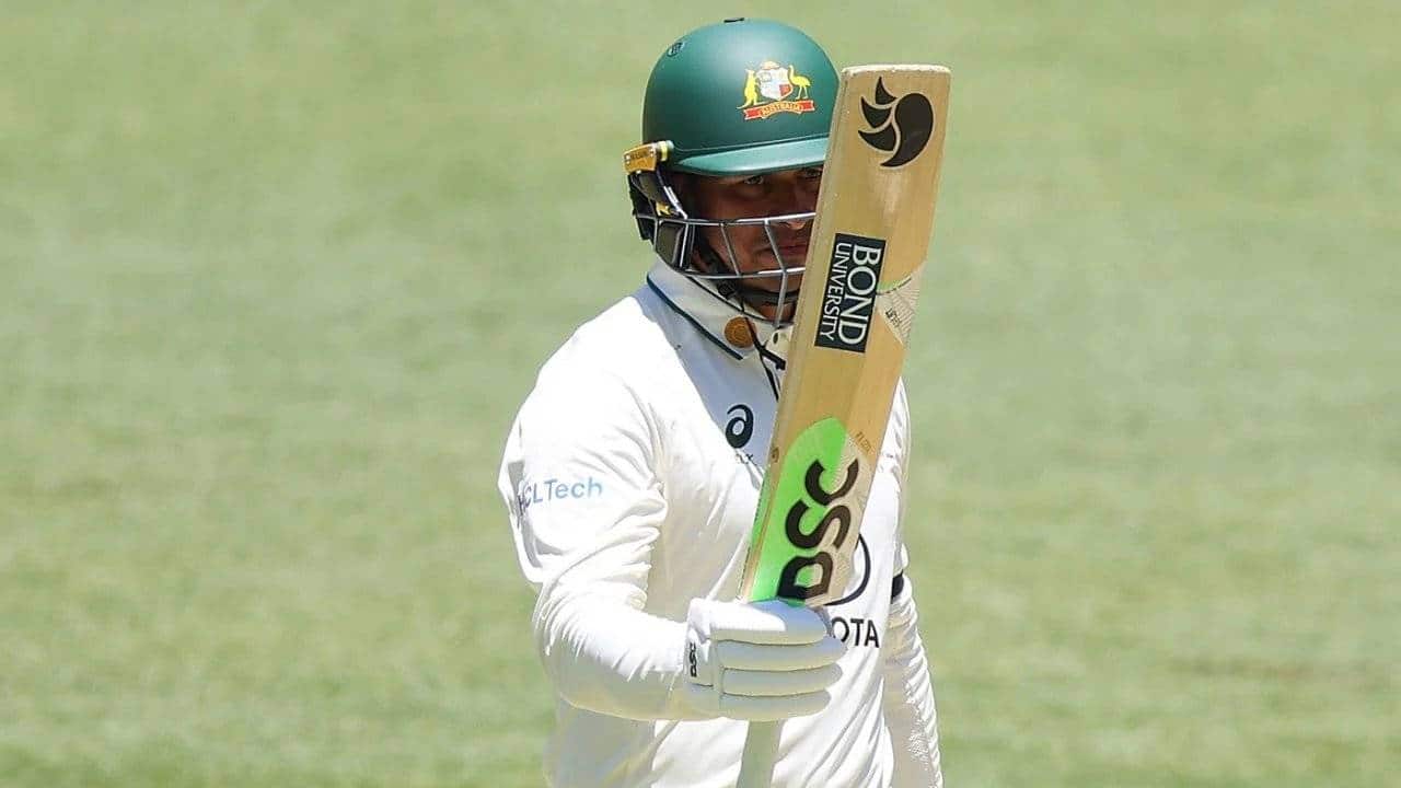 Khawaja batting during a Test match