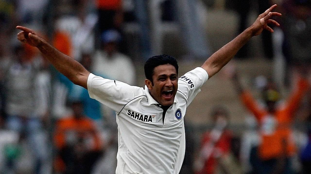 Kumble taking a Test wicket