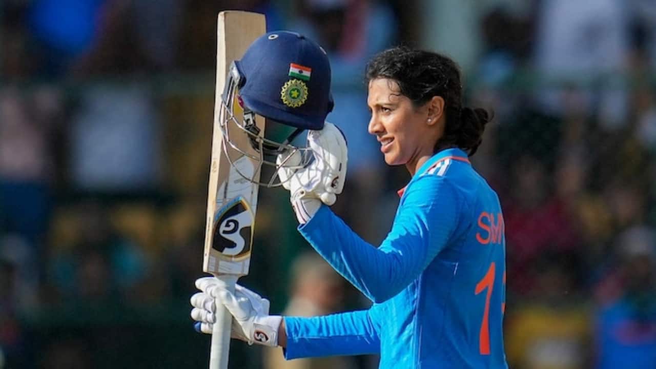 Mandhana scoring a T20I ton