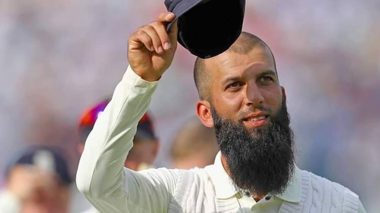 Moeen Ali playing a Test match for England
