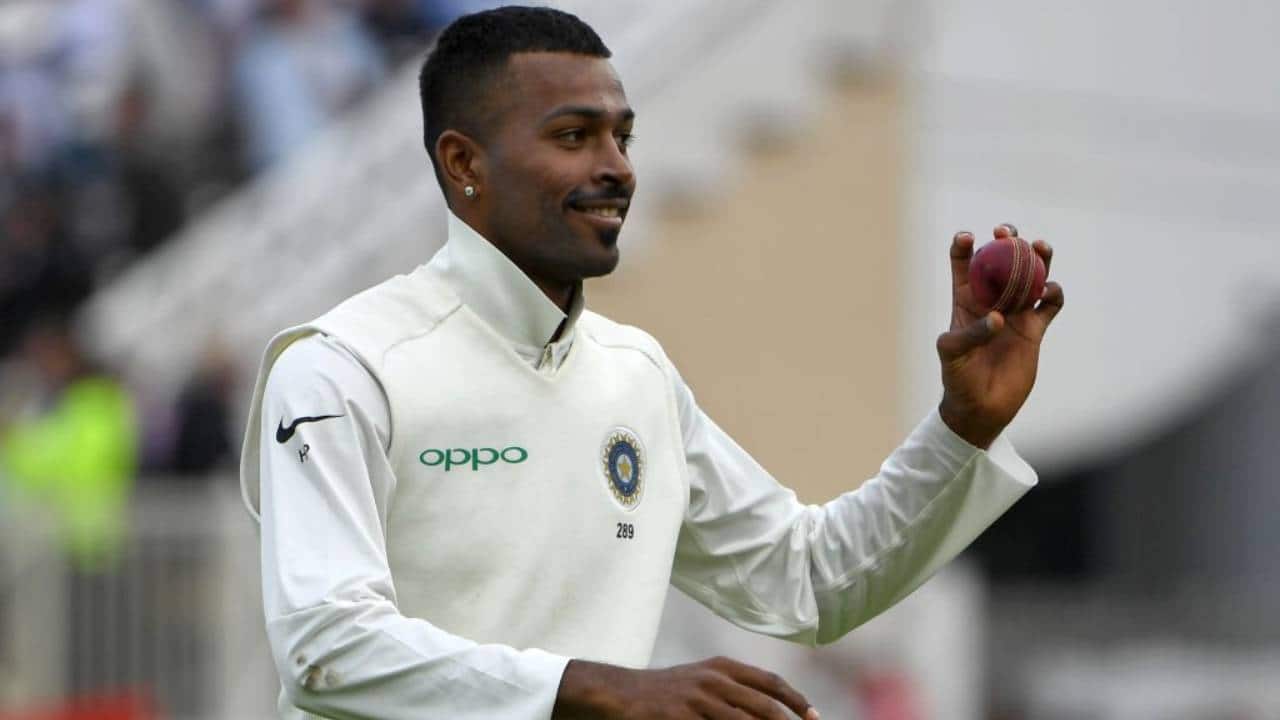 Pandya bowling in a Test match