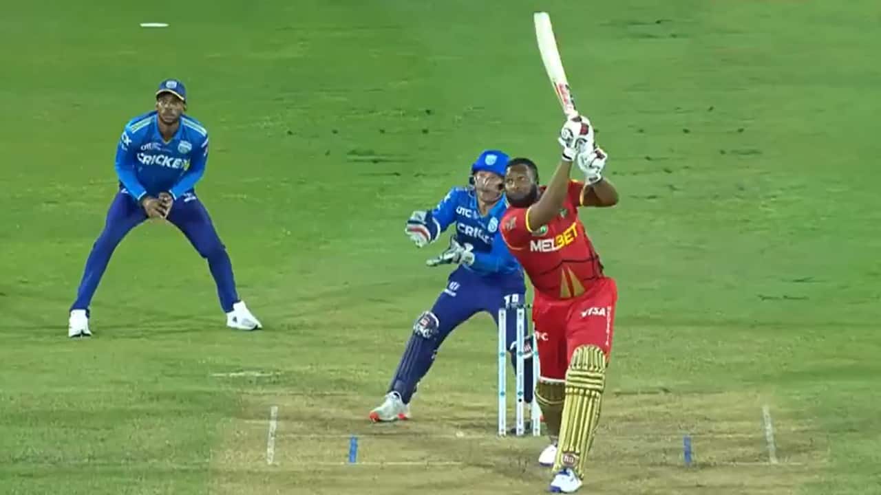 Pollard hitting a six in CPL