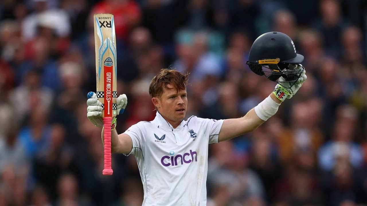 Ollie Pope scoring a Test century