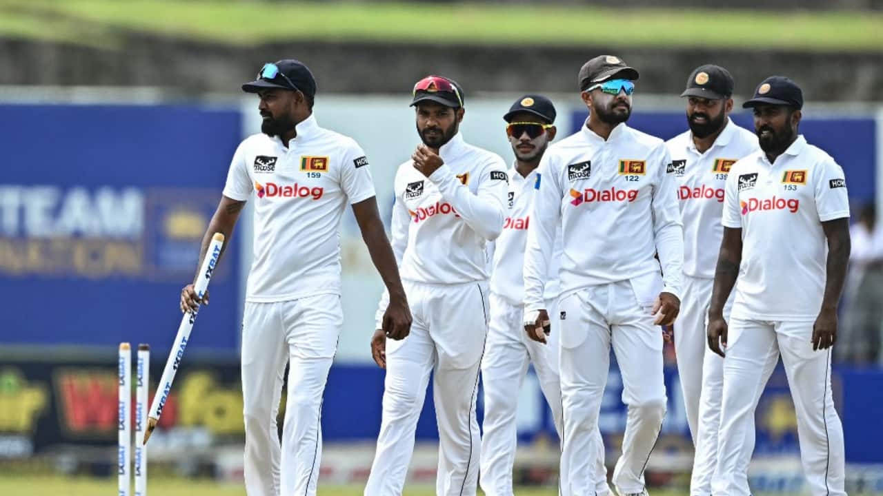 Sri Lankan team during the New Zealand Test