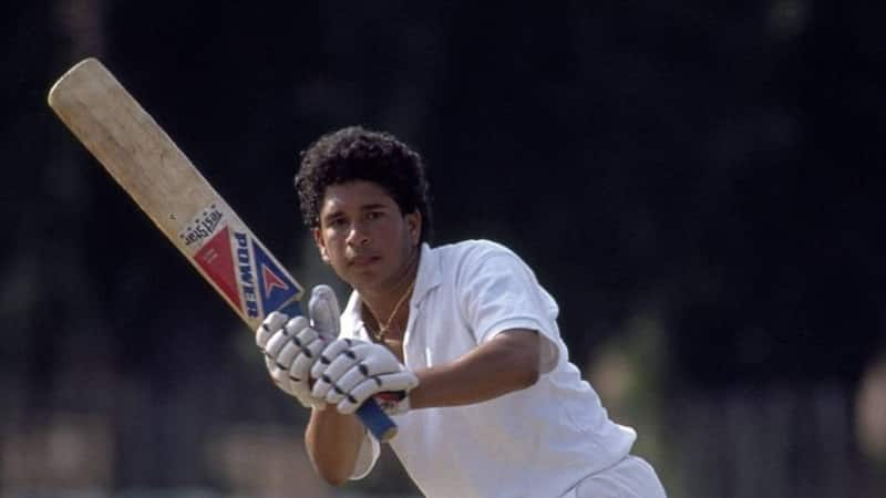 Tendulkar batting during a Test match