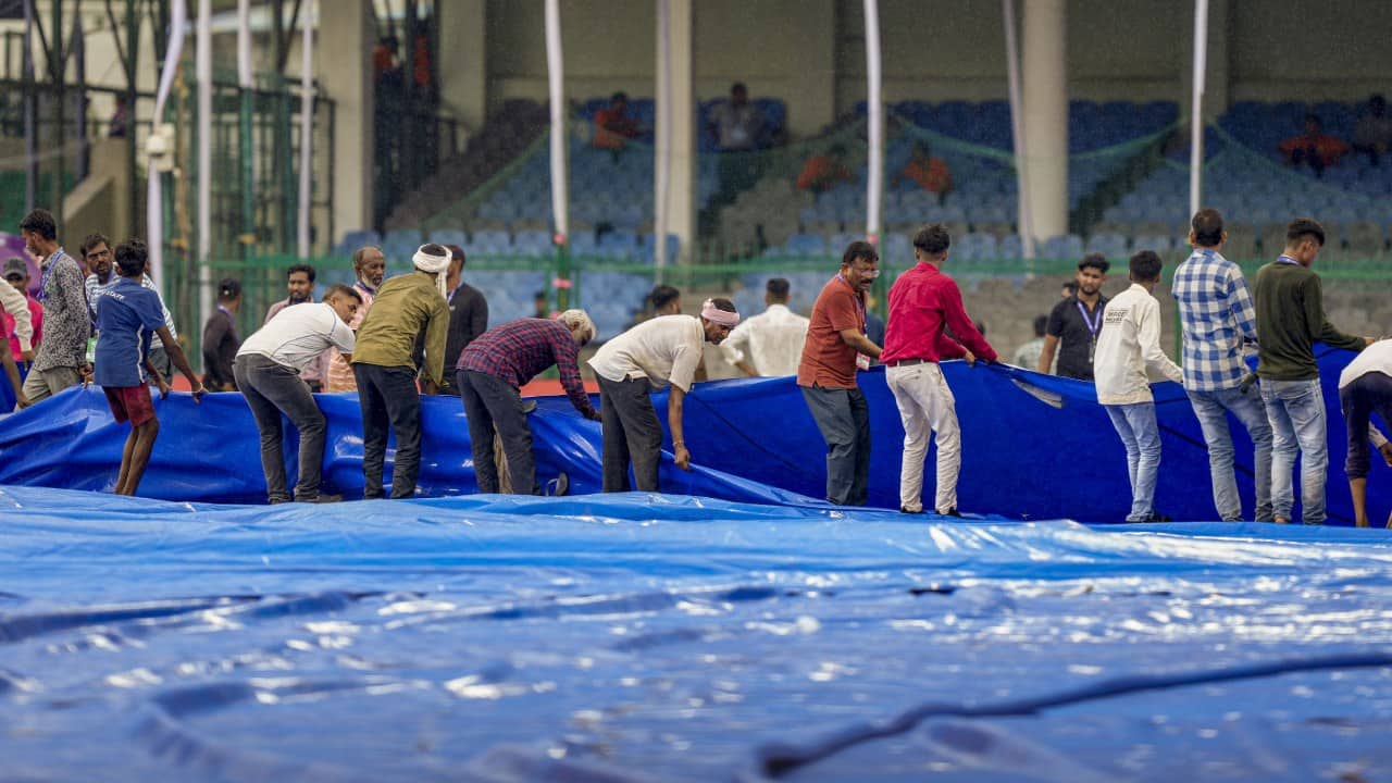 Green Park Stadium with rain covers