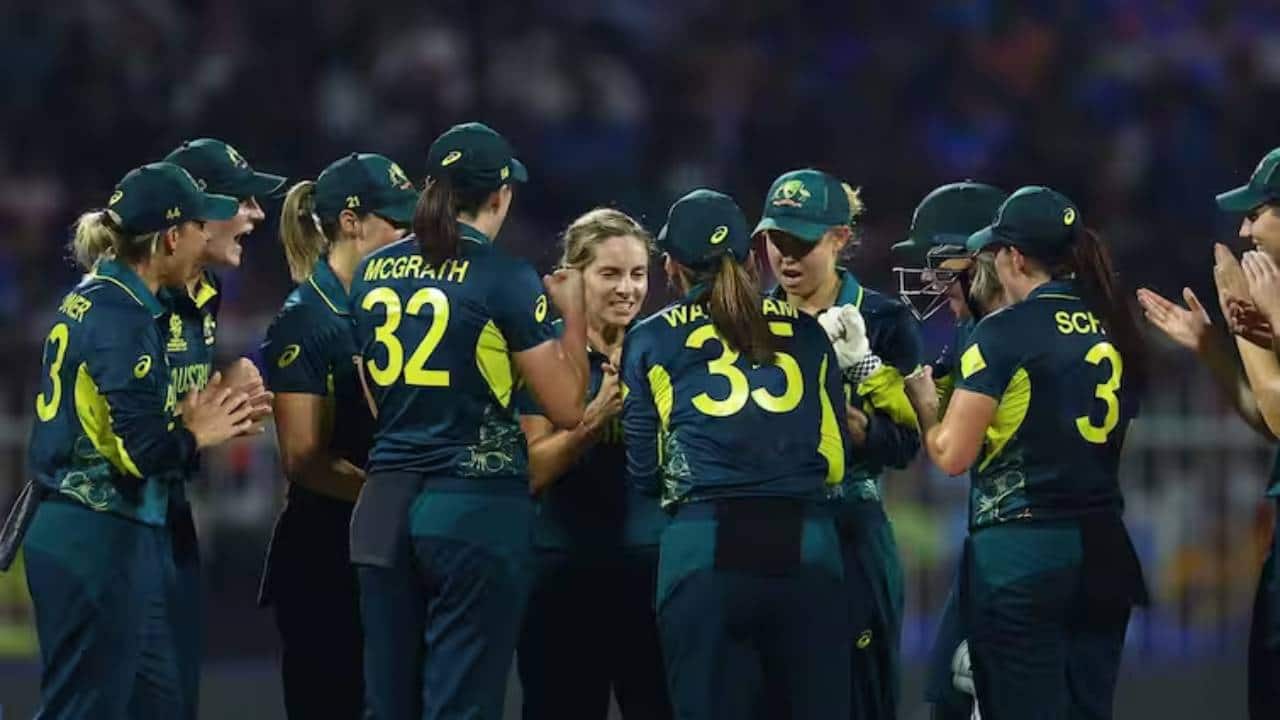 Australian team during the match against India