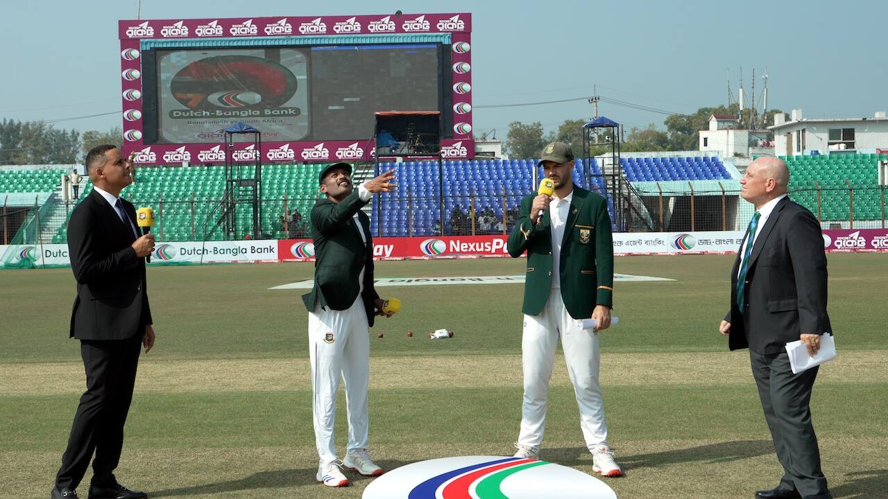 Toss for the Test match between Bangladesh and South Africa