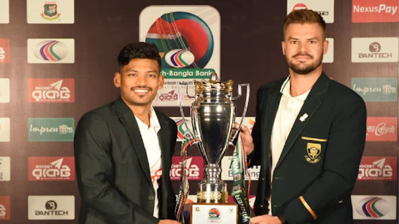 Najmul Shanto with Aiden Markram