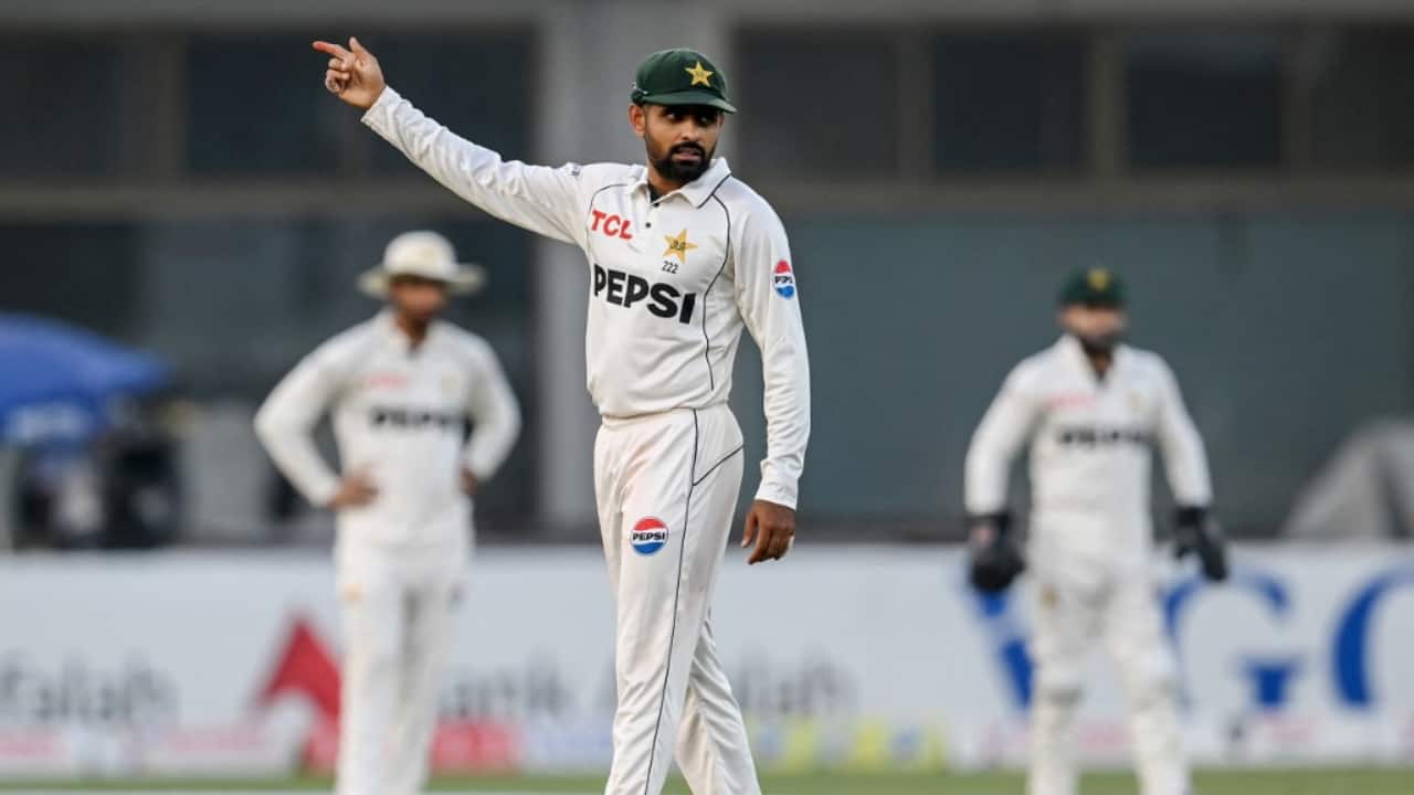 Babar fielding during a Test match