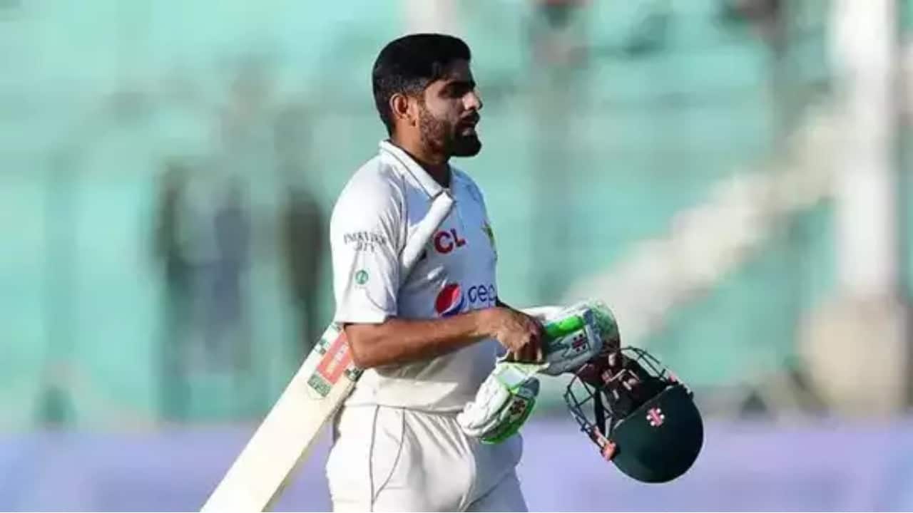 Babar batting during a Test match