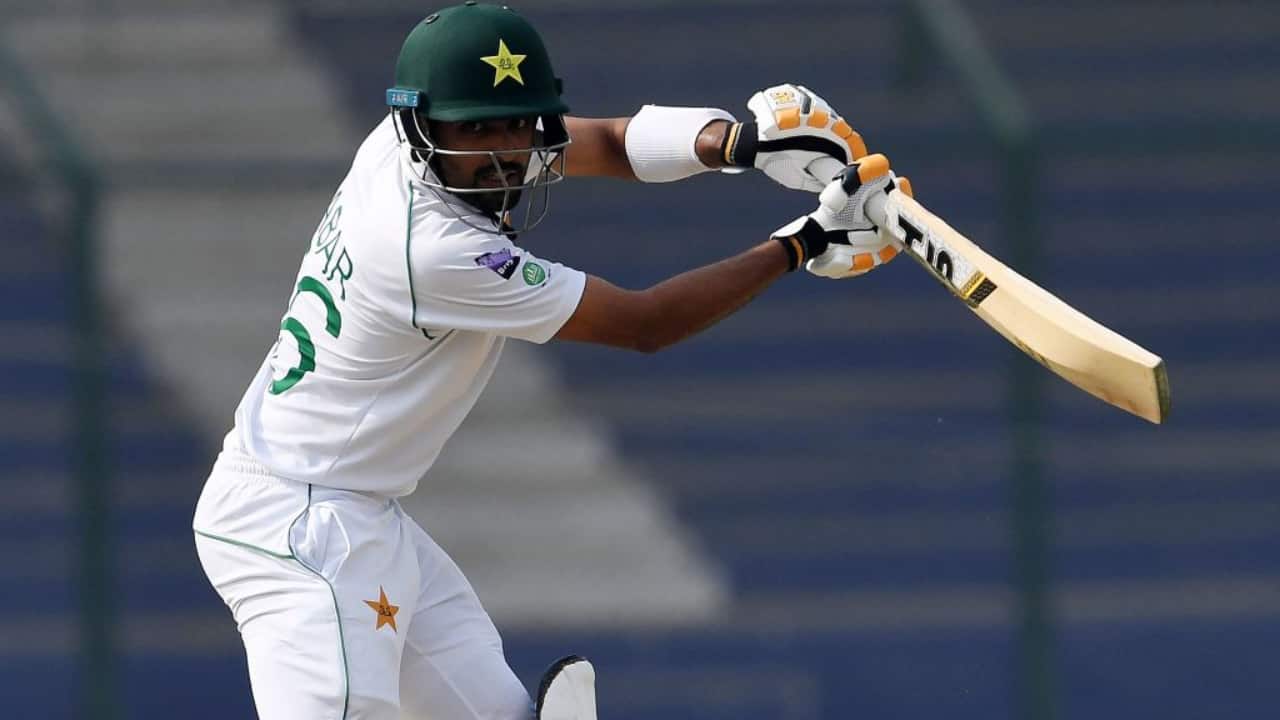 Babar batting during a Test match