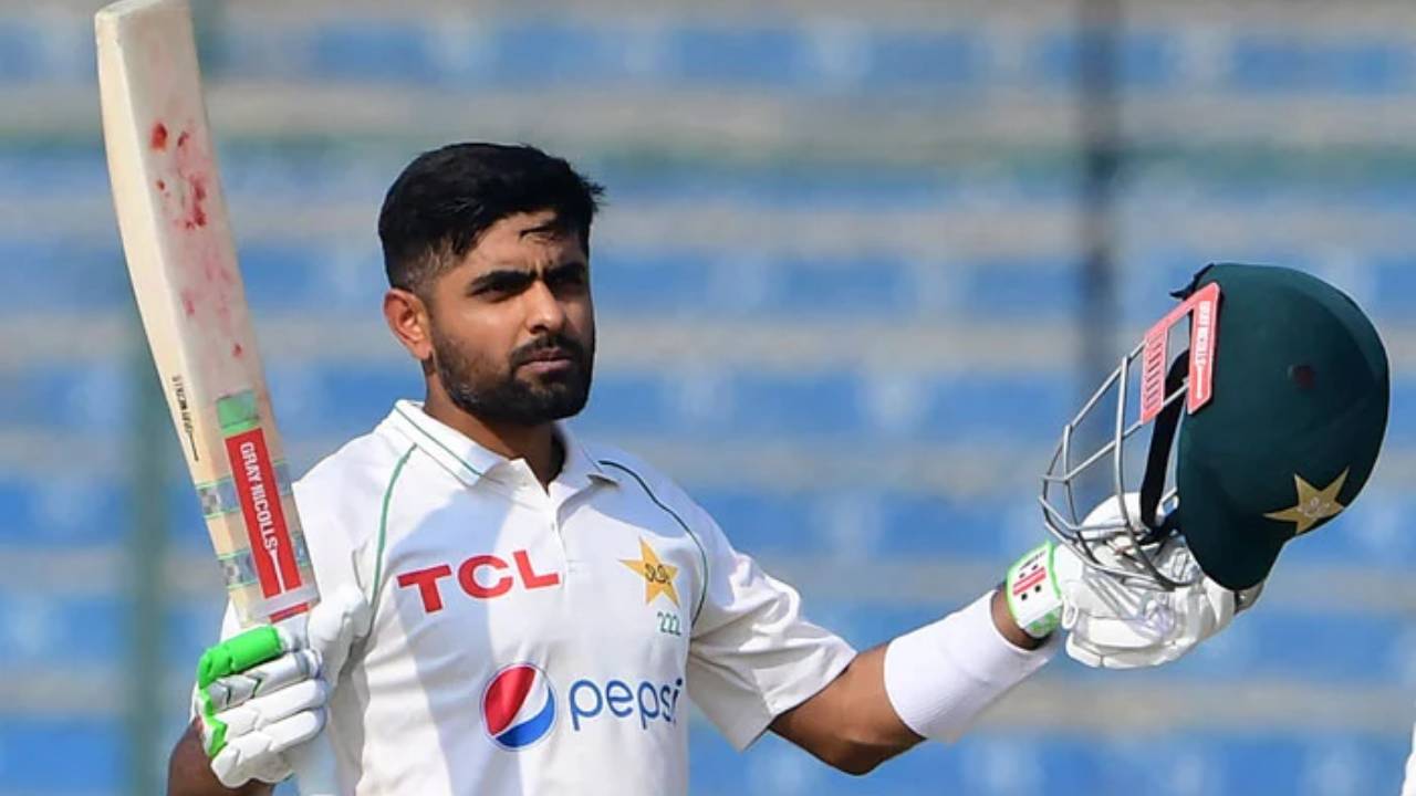 Babar scoring a Test century