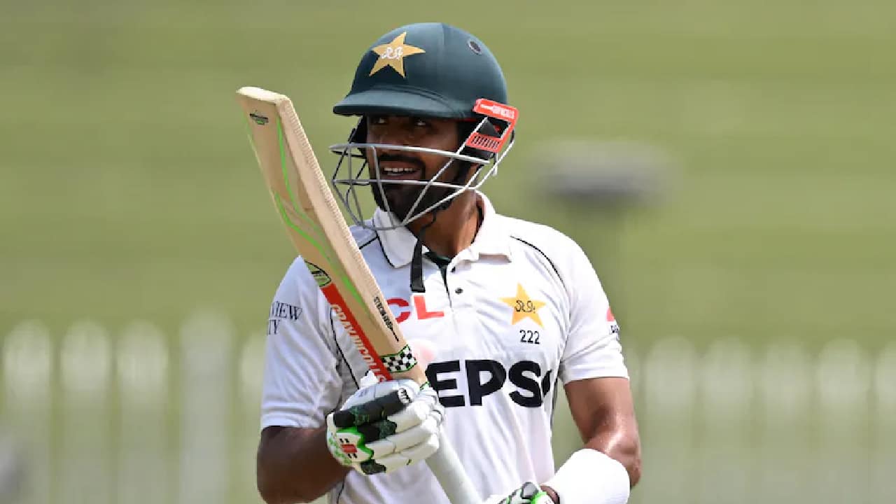 Babar batting during a Test match